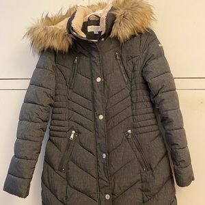 Warm winter coat - grey, size S